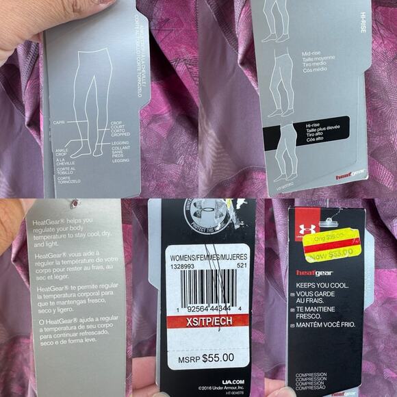 NWT Under Armour Women's HeatGear Ankle high rise compression leggings sz XS - Picture 9 of 13